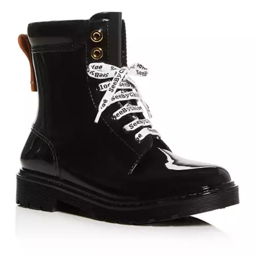 BNIB See By Chloe Florrie black rain boots size 36
